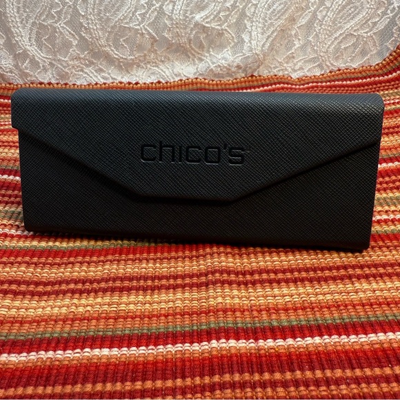 Chicos Womens Sunglass Case Black Animal Print Foldable Triangle - Picture 1 of 10